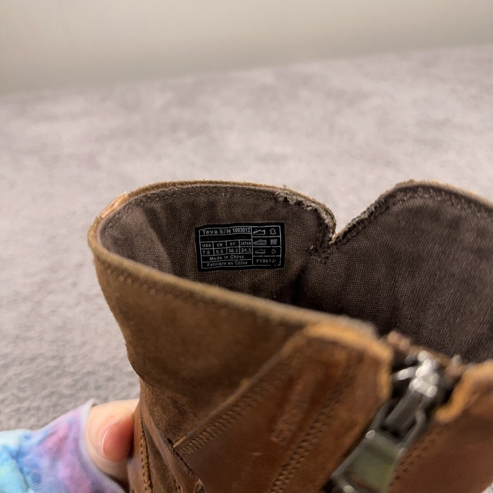 Teva Boots Womens 7.5 Brown Nubuck Leather Waterproof Buckle Bootie Outdoor - Picture 10 of 10